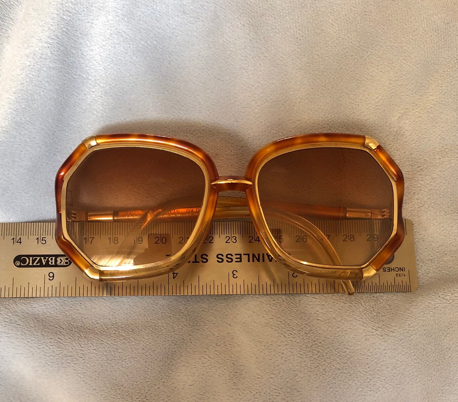 Ted Lapidus Vintage 1970s Elegant Gold and Cream Square Sunglasses Vintage Ted Lapidus Sunglasses - Etsy main image 2