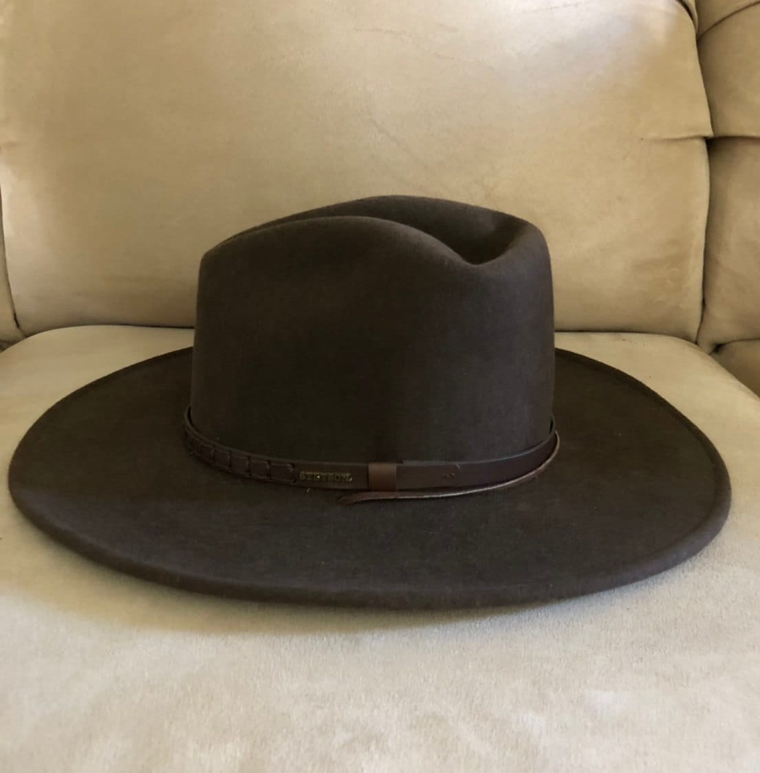 Vintage Brown Stetson Cross Creek Westen 100% Wool Hat Size S