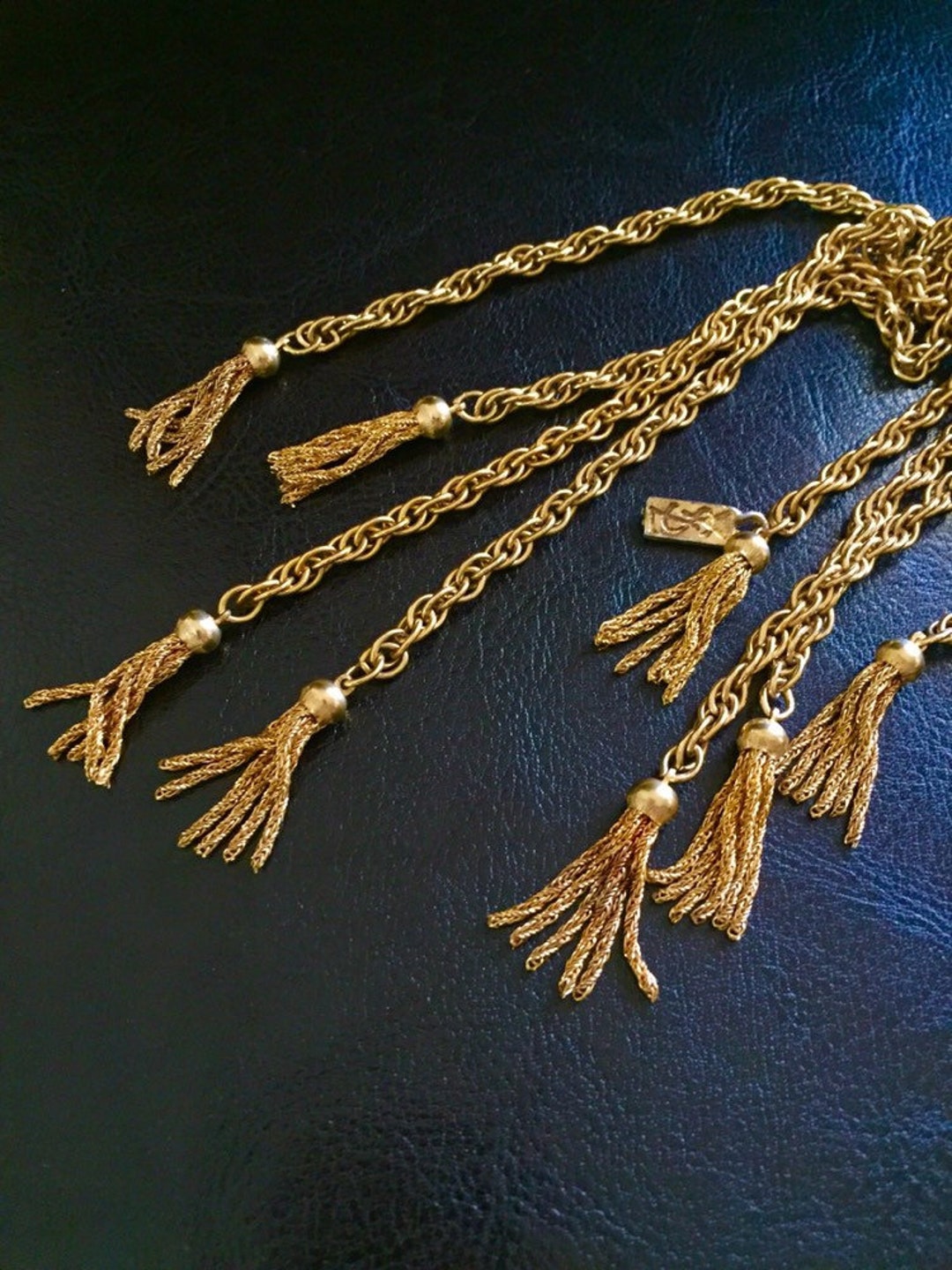 Rare Saint Laurent YSL Tassel Chain Necklace Belt Yves Saint