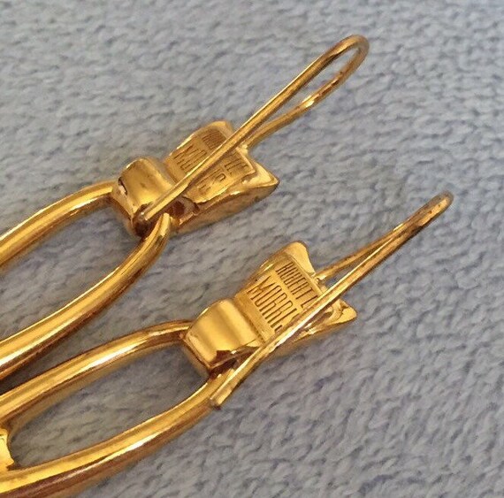 Vintage Robert Lee Morris Equestrian Shield Drop Earr… Gem