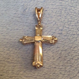 Sterling silver crystal Cross small pendant image 4