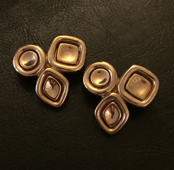 Vintage Givenchy earrings Geometric Pebble Clip o… - image 8