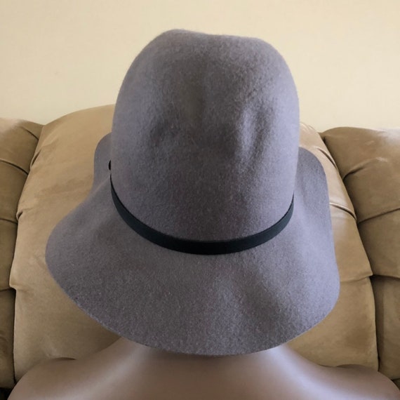 Vintage Gray Fedora Floppy 100% wool felt Hat - image 4