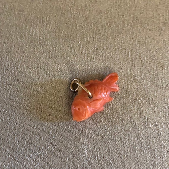 Antique Carved Coral Fish pendant or charm - image 6