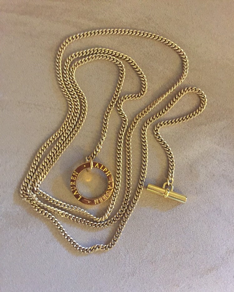 Vintage Ralph Lauren Chain Necklace Belt Toggle Clasp Multi Vintage Ralph Lauren Chain Necklace Belt Toggle Clasp Multi
