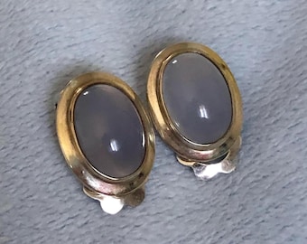 European 800 Silver Translucent Lavender Chalcedony Moody Agate earrings