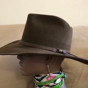 vintage Brown western express INC. Cow girl cowboy hat made in USA