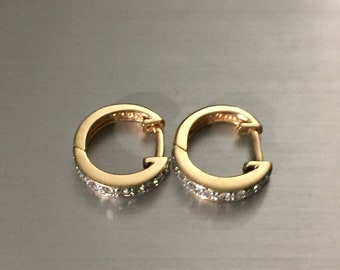 Gold filled sterling silver small huggie hoop earrings