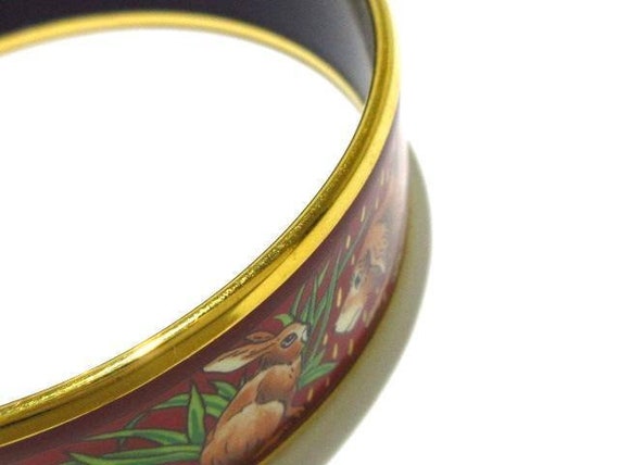 Retired authentic HERMES Enamel Rabbit Bangle Bra… - image 7