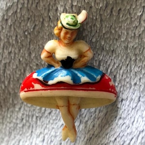Art Deco German Dancer Celluloid tiny Pin
