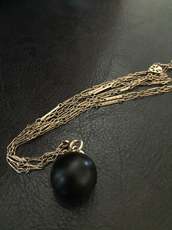 Victorian French Jet Orb Necklace - image 3