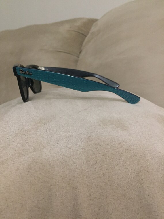 B&L RayBan Glasses USA Wayfarer Turquoise Black - image 3