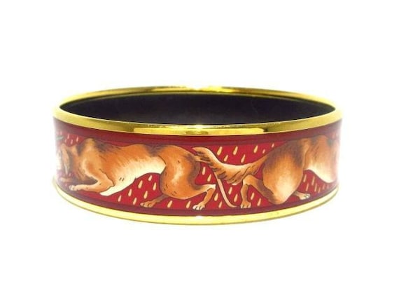 Hermes Della Cavalleria Favolosa Enamel Bangle Bracelet