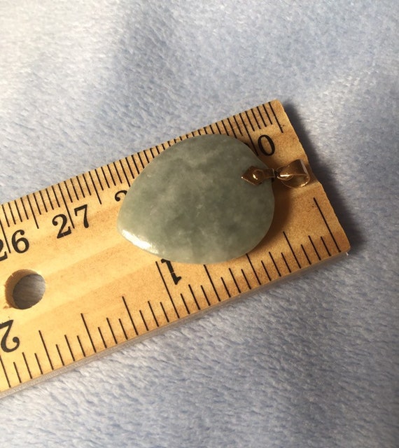 14K Solid Gold Jade Pendant - image 5