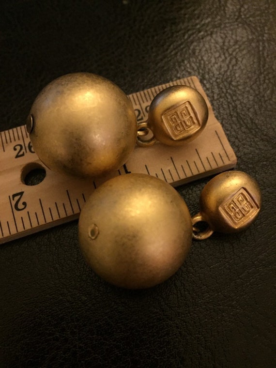 Rare Givenchy earrings Matte Gold Pebble   Givenc… - image 7