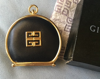 Authentic Vintage Givenchy Navy Leather Coin Purse w/box NIB