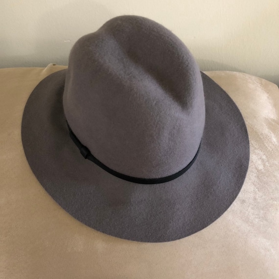 Vintage Gray Fedora Floppy 100% wool felt Hat - image 6