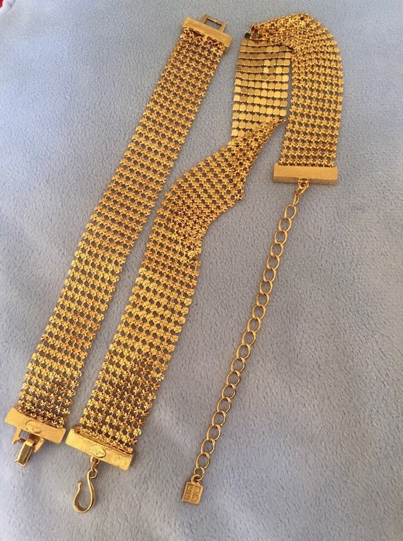 Vintage Givenchy Mesh Necklace & Mesh Bracelet Set - Etsy