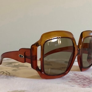 Vintage 1970&#39;s Christian Dior D07 Optyl frame sunglasses Made in Germany Rare Honey