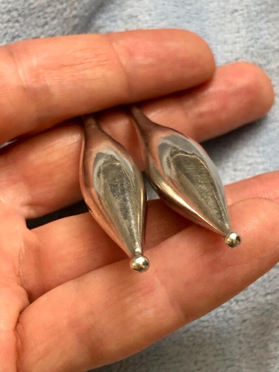 MCM Solid Sterling Whimsical Cone Earrings - image 5