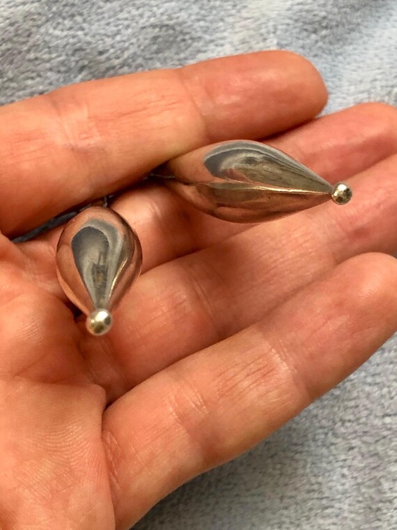 MCM Solid Sterling Whimsical Cone Earrings - image 6