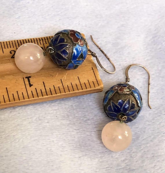 Art Deco Chinese Export Enamel Silver Orb Rose Qu… - image 2