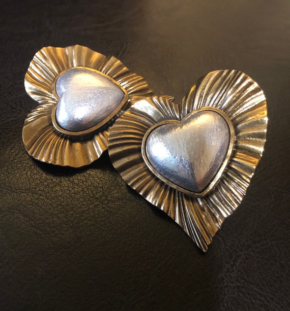 Gorgeous YSL  Yves Saint Laurent Heart Earrings S… - image 9