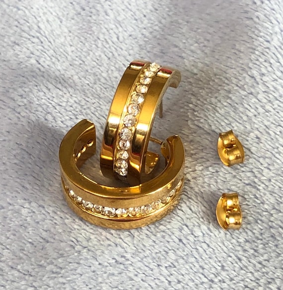 Rare Vintage Ralph Lauren RLL Hoop Earrings W/14K Post Studs