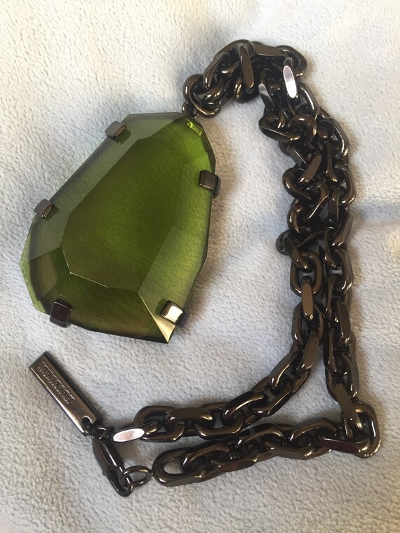 Vintage Rare Burberry Chain Link Necklace w/Facet… - image 3