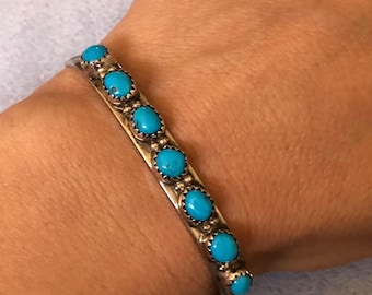 Navajo Sterling Silver 3 Turquoise Cuff Bangle Bracelet - Etsy