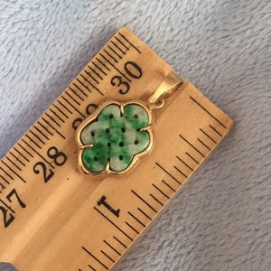 Vintage 14K Gold Carved Jade Woven Mobius Mystic Karma Pendant For necklace