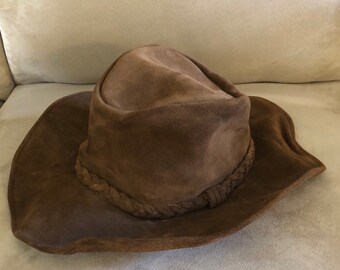 Vintage Grey Wide-brim Hat With Braided Brown Cord Detail  display picture 3
