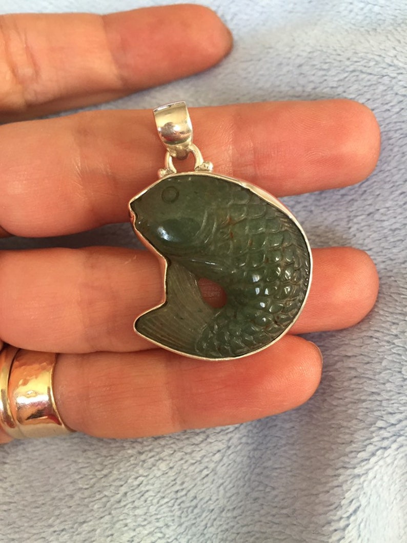 Ross-Simons Carved Jade Fish Pendant – 14kt Yellow Gold, Green Jade, Symbol Of Prosperity, 15x25mm