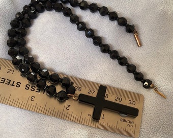 アンティーク ビクトリア朝 ウィットビー ジェット モーニングブローチ