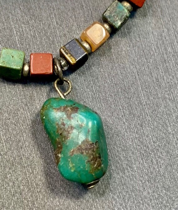 Vintage sterling silver tiny cube Multi Gemstone … - image 7