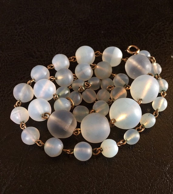 Art Deco Round graduated Opalite Opalescent neckl… - image 1