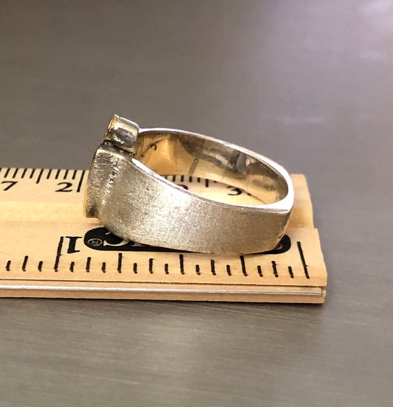 Designer’s 925 18K Gold Flat base Geometric Ring … - image 7
