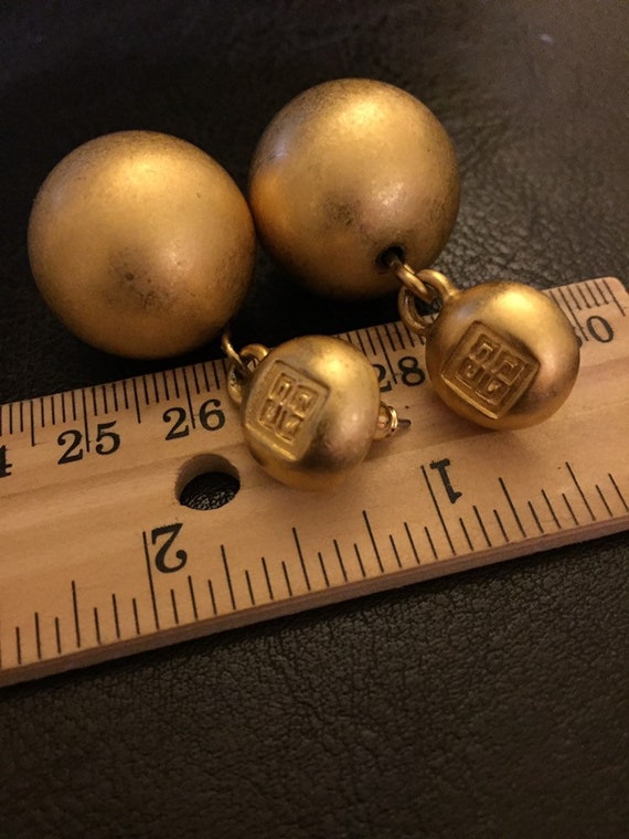 Rare Givenchy earrings Matte Gold Pebble   Givenc… - image 4