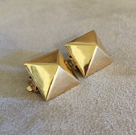 Classic Ralph Lauren RLL Pyramid Earrings  Clip on - image 6