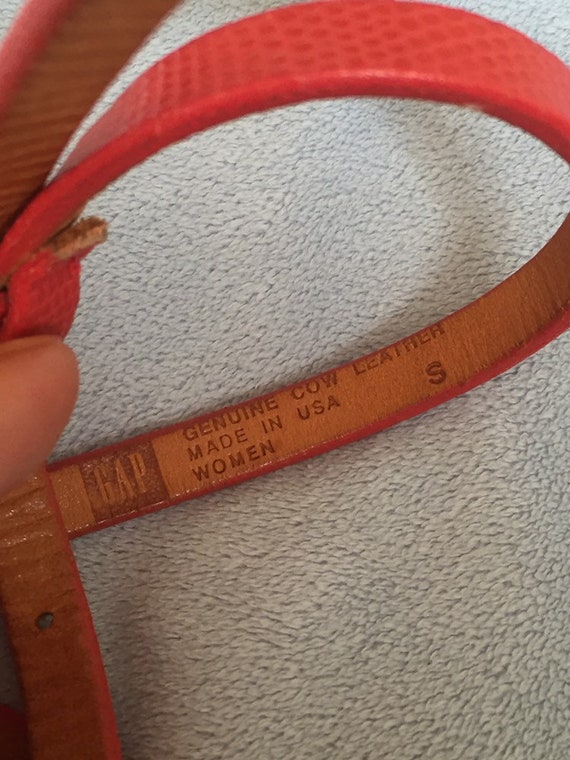 VTG Late 90’s Gap Genuine Leather Red belt Size S… - image 9