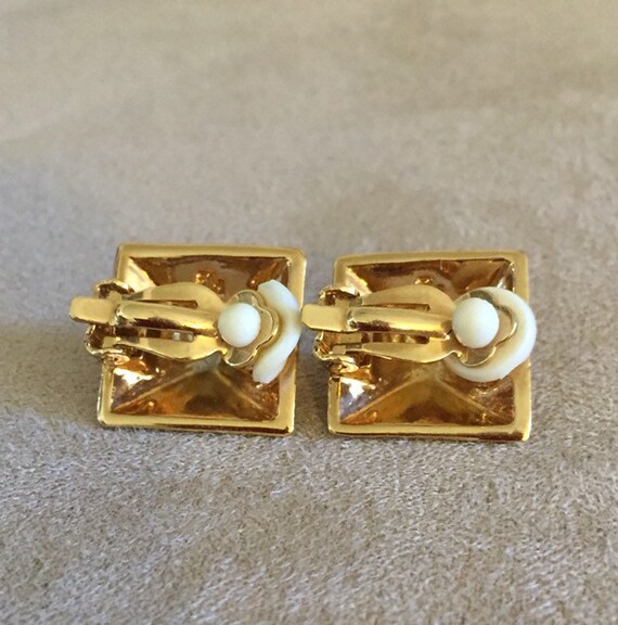 Classic Ralph Lauren RLL Pyramid Earrings  Clip on - image 9