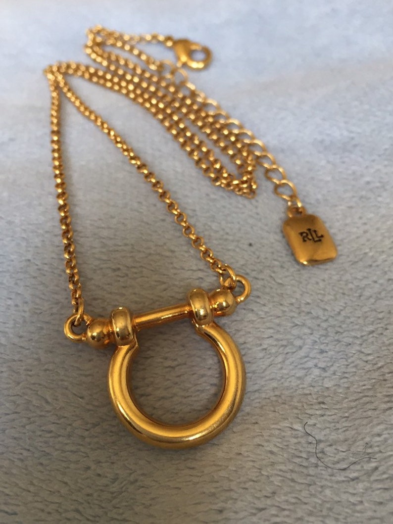 Vintage Ralph Lauren Equestrian Bit Stirrup Chain RLL Necklace | Etsy