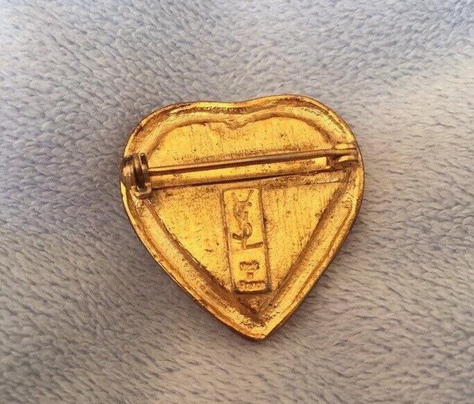 Gorgeous YSL Yves Saint Laurent Red Heart Pin Brooch - Etsy
