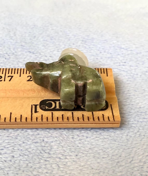 Tiny Double PI Disk Carved jade Elephant Charm Pe… - image 5