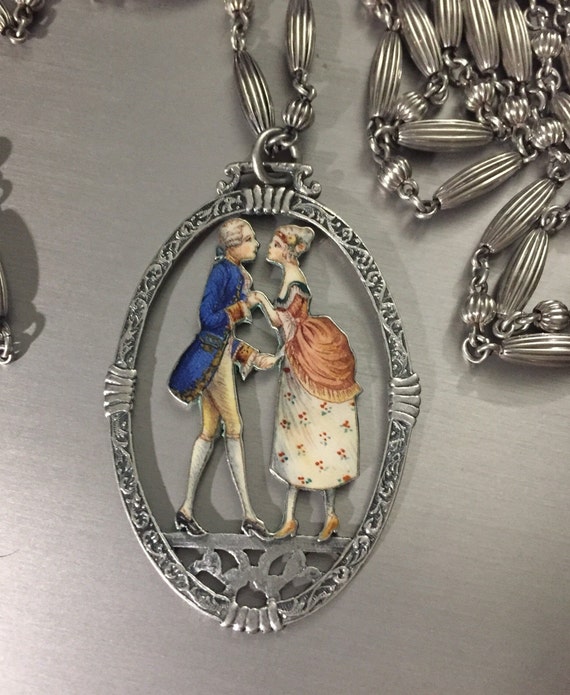 Spectacular Victorian Sterling silver & enamel nec