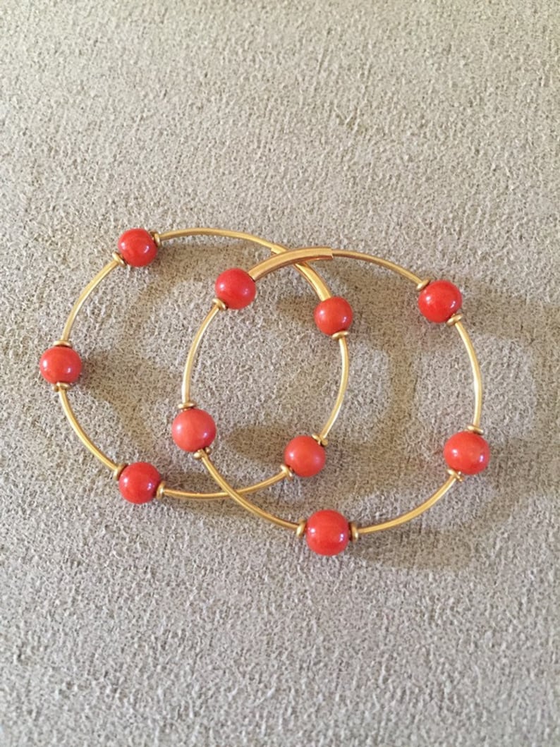 gold endless hoop earrings 18k