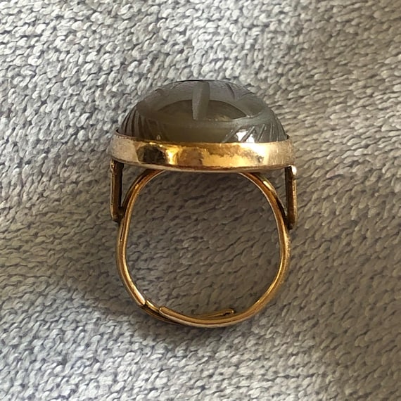 Art Deco Translucent Gray Lavender Chalcedony Car… - image 17