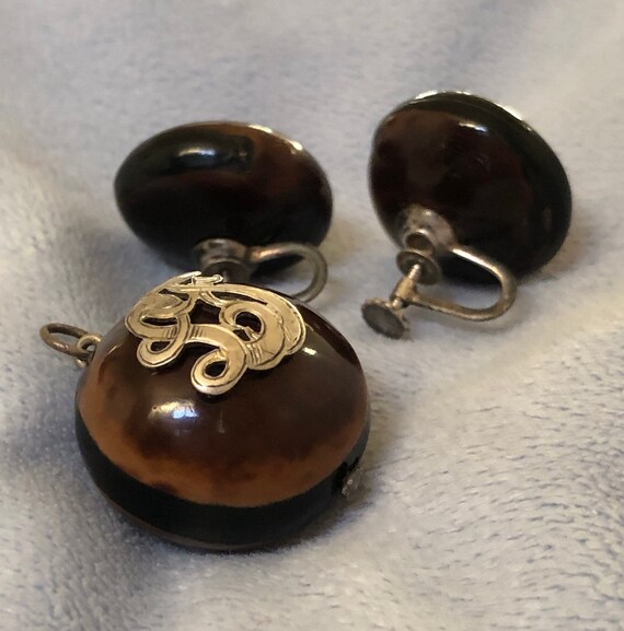 Victorian Sterling Script Initial Conker Nut Pend… - image 7