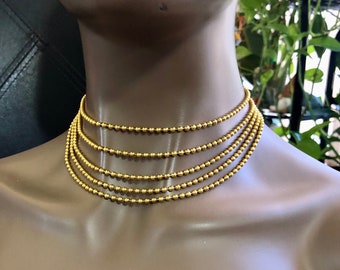 Consegna | Confronta prezzi | Collana a catena in oro - Etsy Italia70cm collana base in ottone catena a pallini sfere 2,4mm : Collana : Catena : Collana Sfere Oro