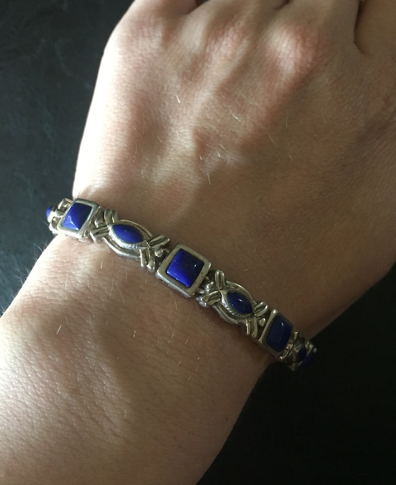 Lapis Lazuli and Silver Bracelet - Reveka Rose